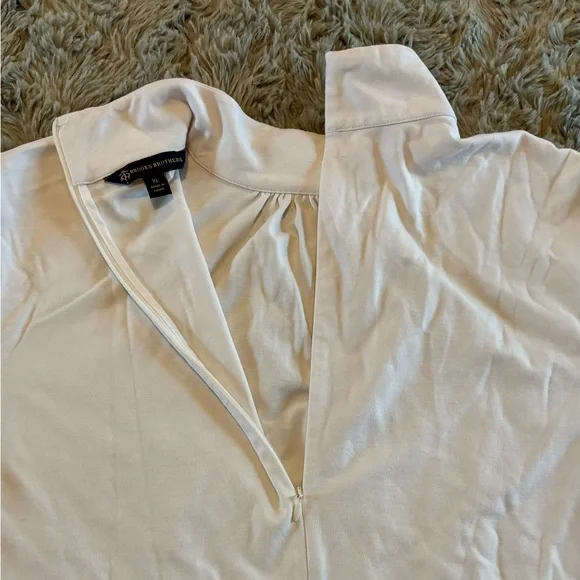 Brooks Brothers White Elbow Length Mock Neck Top - Picture 4 of 5